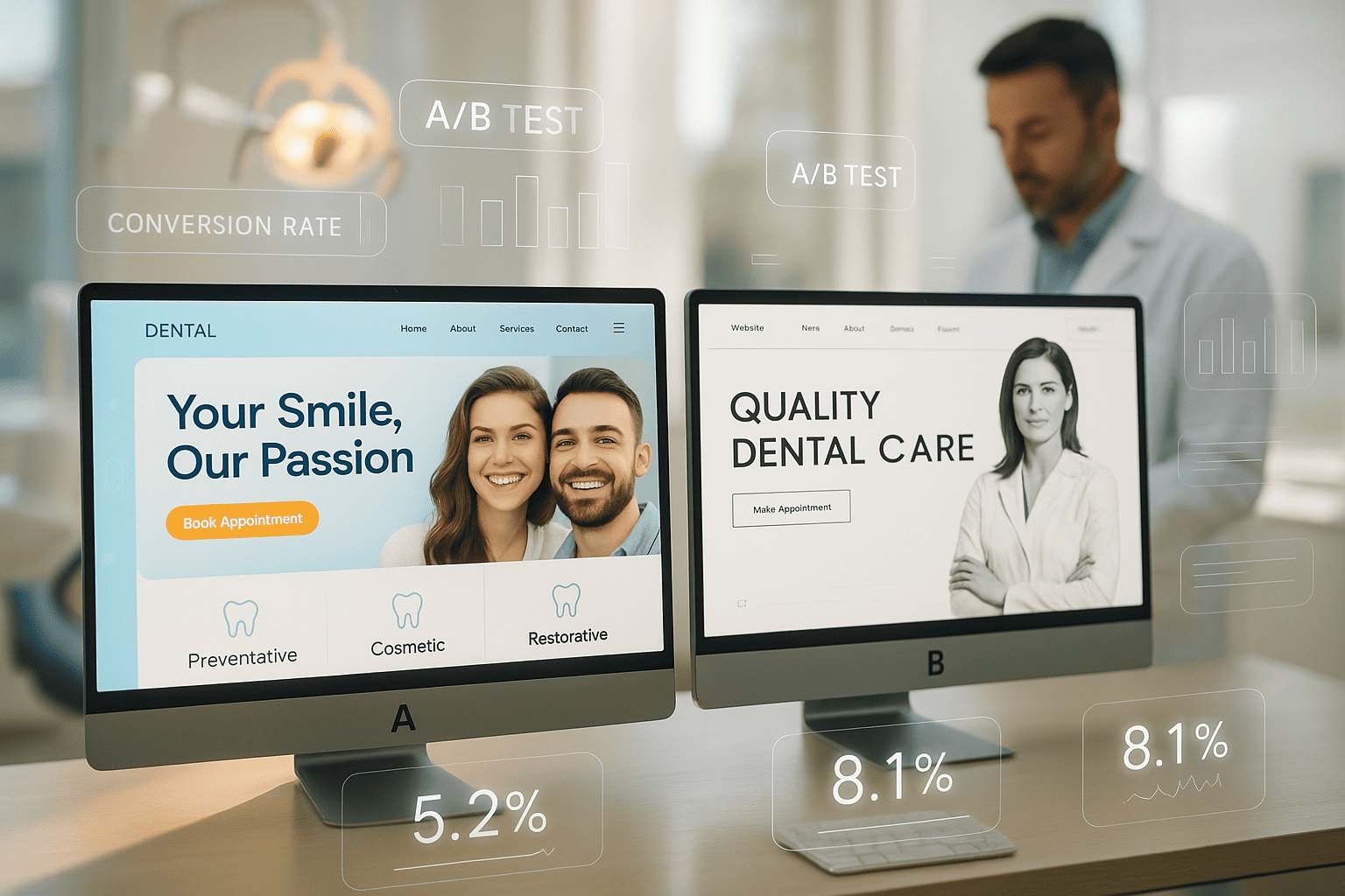 A/B Testing Google Ads Landing Pages for Dentists