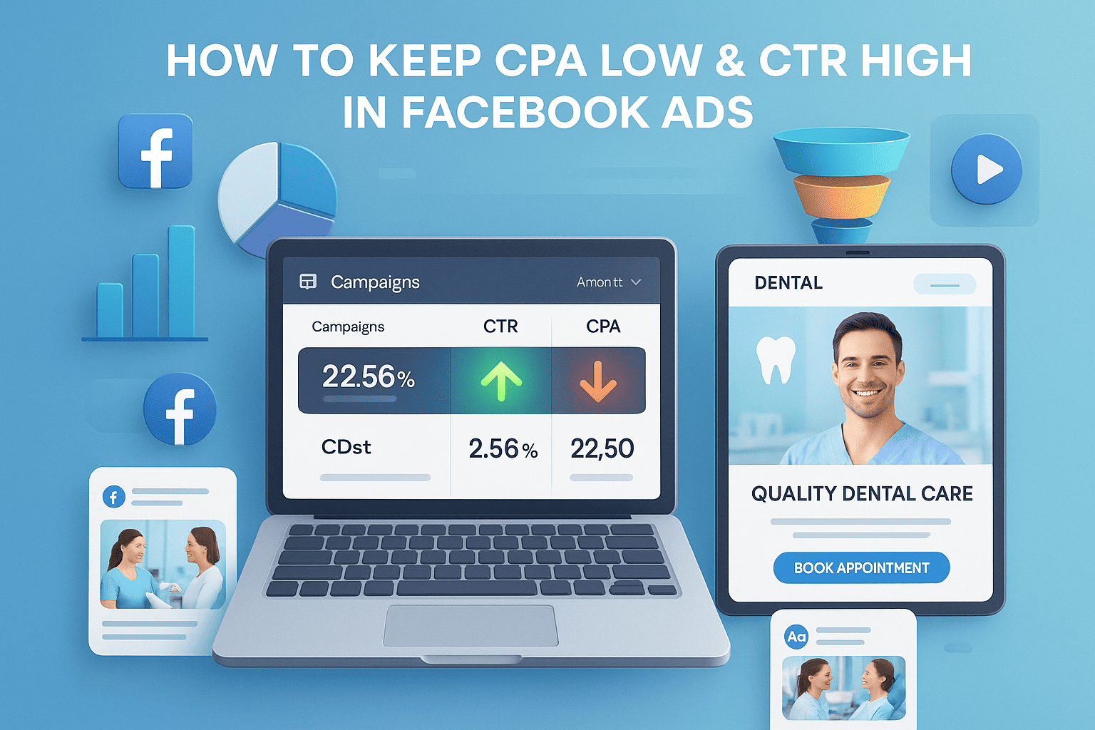 How to Keep Your CPA Low and CTR High in Facebook Ads for a Dental WordPress Theme